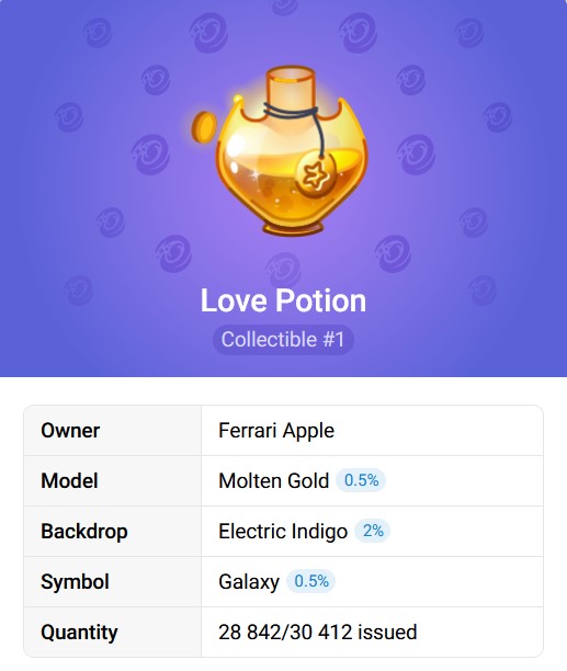 The Love Potion NFT gift collection