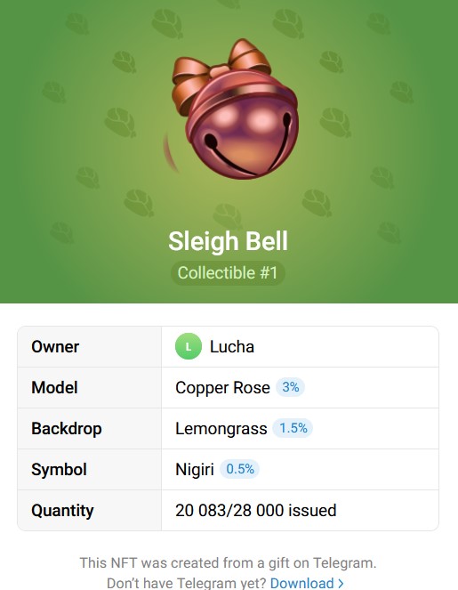 The Sleigh Bell NFT gift collection