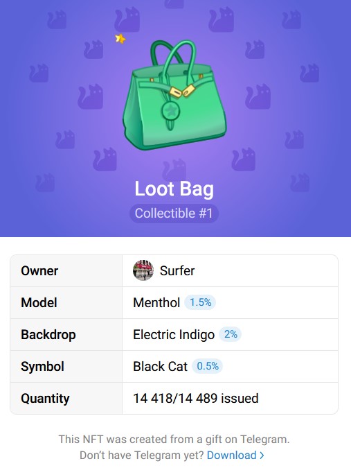 The Loot Bag NFT gift collection