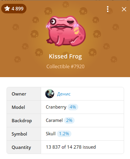 Kissed Frog is a Telegram NFT collection