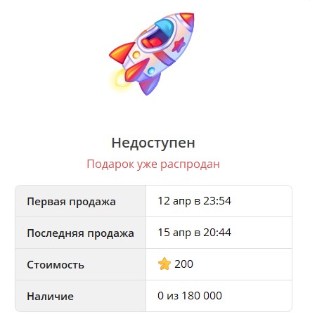 A collection of Stellar Rocket NFT gifts on Telegram,