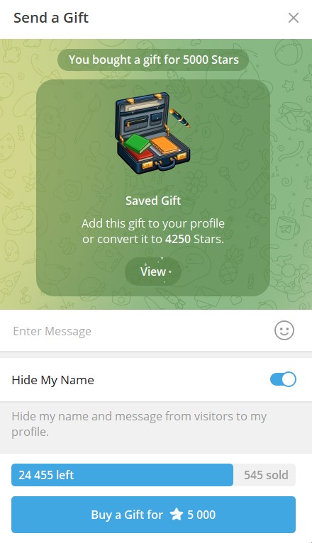 Briefcase - a new gift on Telegram