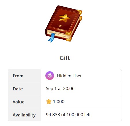 New Telegram gift - Book